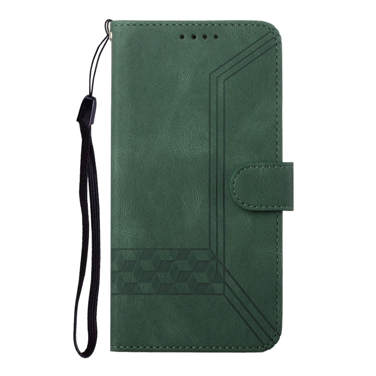 For Huawei Pura 70 Cubic Skin Feel Flip Leather Phone Case(Green) - Huawei Cases by PMC Jewellery | Online Shopping South Africa | PMC Jewellery | Buy Now Pay Later Mobicred