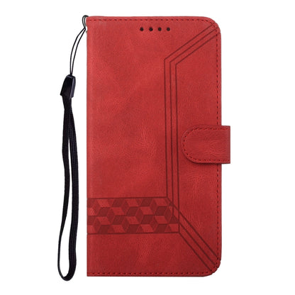 For Huawei Pura 70 Cubic Skin Feel Flip Leather Phone Case(Red) - Huawei Cases by PMC Jewellery | Online Shopping South Africa | PMC Jewellery | Buy Now Pay Later Mobicred