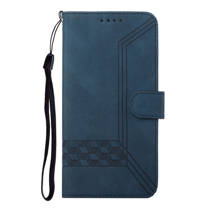 For iPhone 16 Pro Max Cubic Skin Feel Flip Leather Phone Case(Blue) - iPhone 16 Pro Max Cases by PMC Jewellery | Online Shopping South Africa | PMC Jewellery | Buy Now Pay Later Mobicred