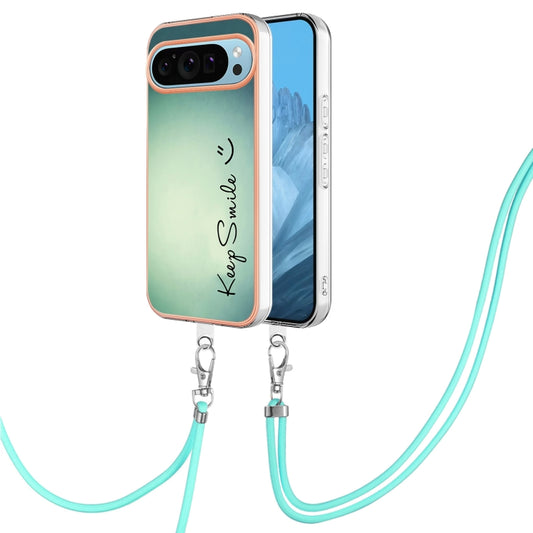 For Google Pixel 9 / 9 Pro Electroplating Dual-side IMD Phone Case with Lanyard(Smile) - Google Cases by PMC Jewellery | Online Shopping South Africa | PMC Jewellery | Buy Now Pay Later Mobicred