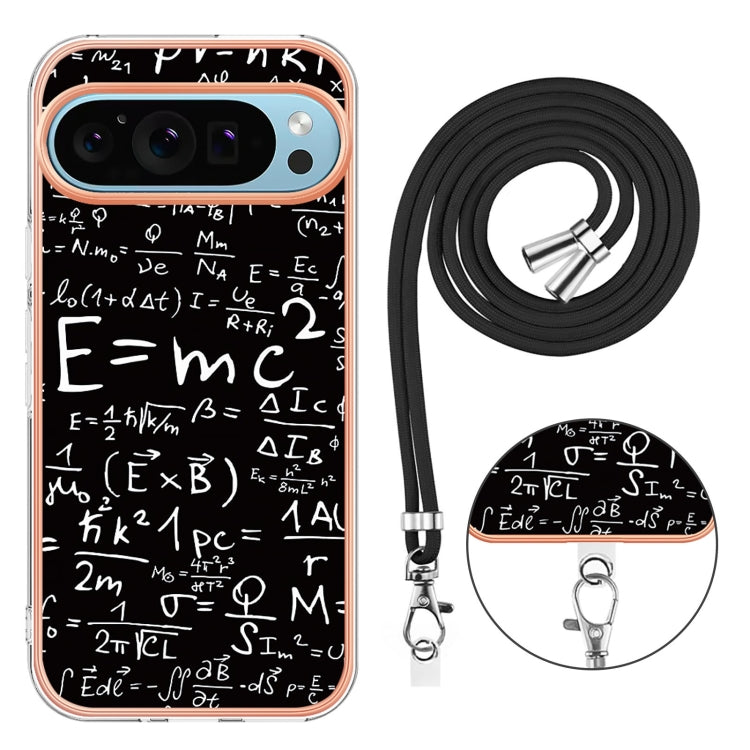 For Google Pixel 9 / 9 Pro Electroplating Dual-side IMD Phone Case with Lanyard(Equation) - Google Cases by PMC Jewellery | Online Shopping South Africa | PMC Jewellery | Buy Now Pay Later Mobicred