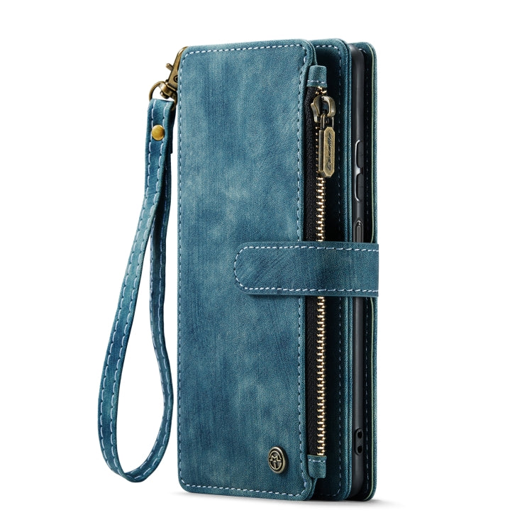 For Samsung Galaxy A24 4G CaseMe C30 Card Slots Zipper Wallet Leather Phone Case(Blue) - Galaxy Phone Cases by CaseMe | Online Shopping South Africa | PMC Jewellery | Buy Now Pay Later Mobicred