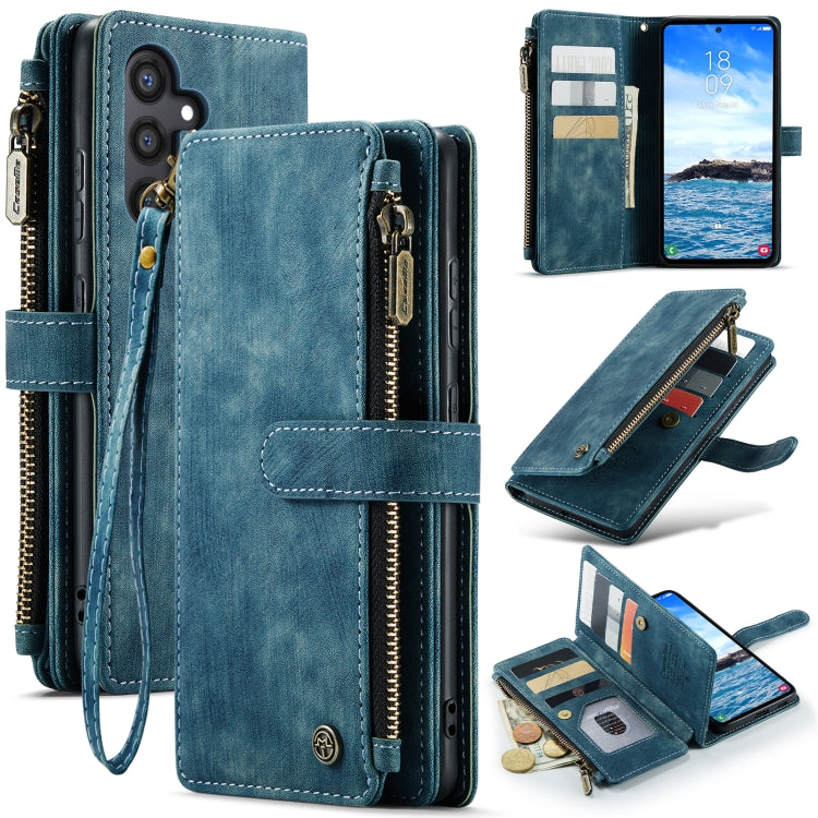 For Samsung Galaxy S24+ 5G CaseMe C30 Card Slots Zipper Wallet Leather Phone Case(Blue) - Galaxy S24+ 5G Cases by CaseMe | Online Shopping South Africa | PMC Jewellery | Buy Now Pay Later Mobicred