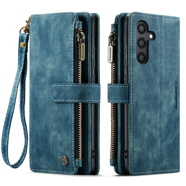 For Samsung Galaxy S24 5G CaseMe C30 Card Slots Zipper Wallet Leather Phone Case(Blue) - Galaxy S24 5G Cases by CaseMe | Online Shopping South Africa | PMC Jewellery | Buy Now Pay Later Mobicred