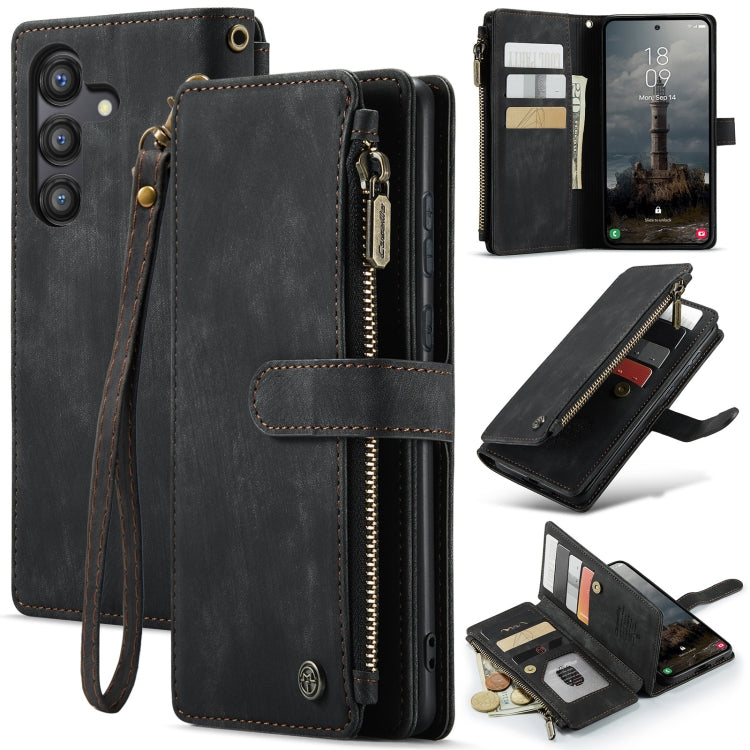 For Samsung Galaxy A55 5G CaseMe C30 Card Slots Zipper Wallet Leather Phone Case(Black) - Galaxy Phone Cases by CaseMe | Online Shopping South Africa | PMC Jewellery | Buy Now Pay Later Mobicred