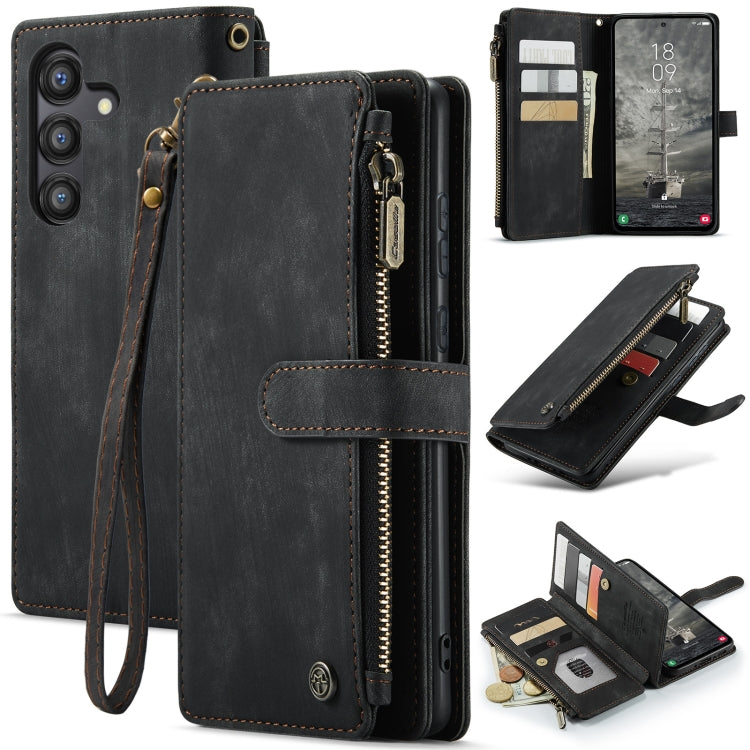 For Samsung Galaxy A35 5G CaseMe C30 Card Slots Zipper Wallet Leather Phone Case(Black) - Galaxy Phone Cases by CaseMe | Online Shopping South Africa | PMC Jewellery | Buy Now Pay Later Mobicred