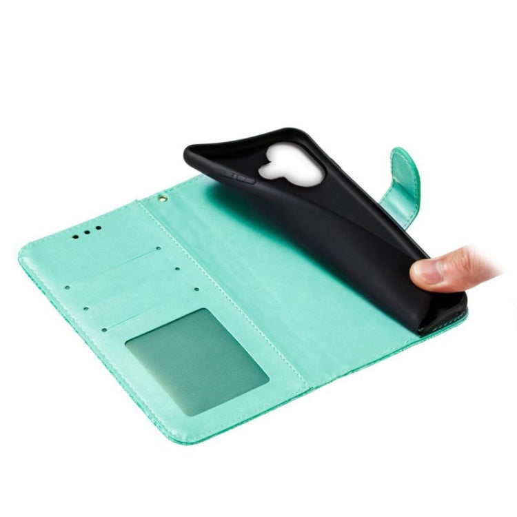 For iPhone 16 Plus Lace Flower Embossing Flip Leather Phone Case(Green) - iPhone 16 Plus Cases by PMC Jewellery | Online Shopping South Africa | PMC Jewellery | Buy Now Pay Later Mobicred