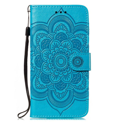 For iPhone 16 Pro Mandala Embossing Pattern Horizontal Flip Leather Phone Case(Blue) - iPhone 16 Pro Cases by PMC Jewellery | Online Shopping South Africa | PMC Jewellery | Buy Now Pay Later Mobicred