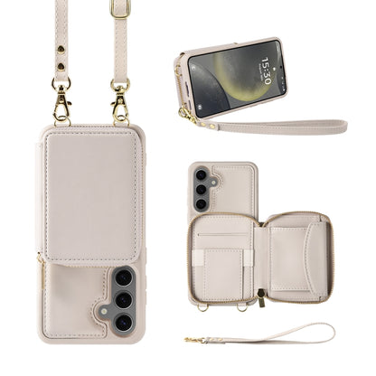 For Samsung Galaxy S24+ 5G Multifunctional Zipper Wallet RFID Phone Leather Case(White) - Galaxy S24+ 5G Cases by PMC Jewellery | Online Shopping South Africa | PMC Jewellery | Buy Now Pay Later Mobicred