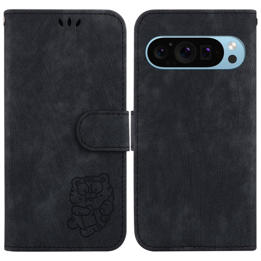 For Google Pixel 9 Pro Little Tiger Embossed Leather Phone Case(Black) - Google Cases by PMC Jewellery | Online Shopping South Africa | PMC Jewellery | Buy Now Pay Later Mobicred