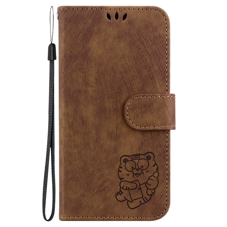 For Google Pixel 9 Little Tiger Embossed Leather Phone Case(Brown) - Google Cases by PMC Jewellery | Online Shopping South Africa | PMC Jewellery | Buy Now Pay Later Mobicred