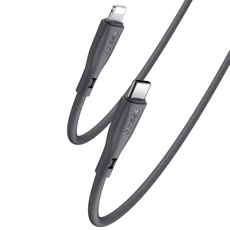 Yesido CA151 PD20W USB-C / Type-C to 8 Pin Silicone Charging Data Cable, Cable Length: 1m(Black) - 2 in 1 Cable by Yesido | Online Shopping South Africa | PMC Jewellery | Buy Now Pay Later Mobicred