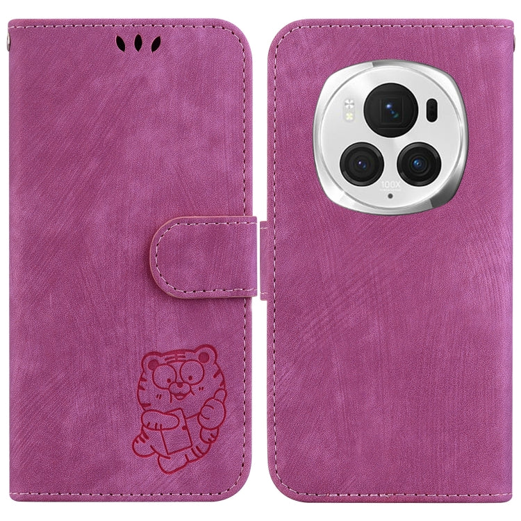 For Honor Magic6 Pro Little Tiger Embossed Leather Phone Case(Rose Red) - Honor Cases by PMC Jewellery | Online Shopping South Africa | PMC Jewellery | Buy Now Pay Later Mobicred