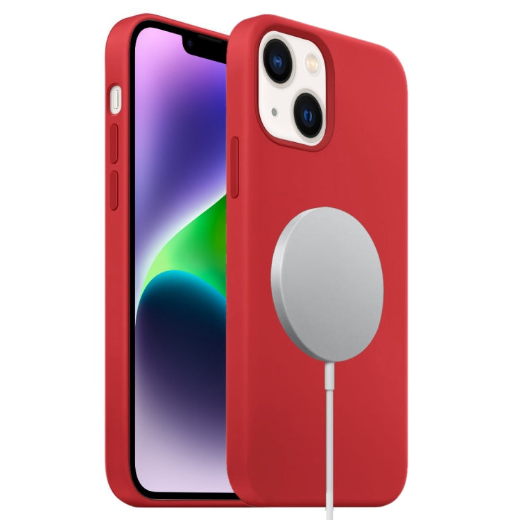 For iPhone 14 Plus MagSafe Liquid Silicone Full Coverage Phone Case(Red) - iPhone 14 Plus Cases by PMC Jewellery | Online Shopping South Africa | PMC Jewellery