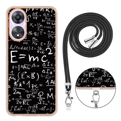 For OPPO A78 / A58 Electroplating Dual-side IMD Phone Case with Lanyard(Equation) - OPPO Cases by PMC Jewellery | Online Shopping South Africa | PMC Jewellery