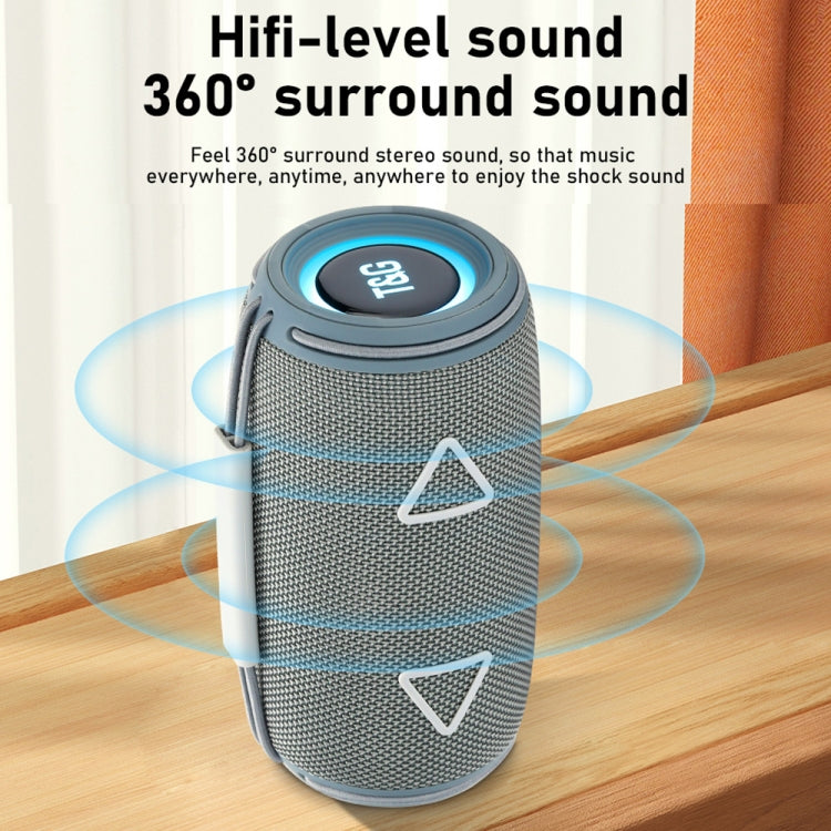 T&G TG-657 Portable Wireless 3D Stereo Subwoofer Bluetooth Speaker Support FM / LED Atmosphere Light(Grey) - Desktop Speaker by T&G | Online Shopping South Africa | PMC Jewellery | Buy Now Pay Later Mobicred