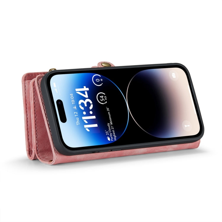 For iPhone 15 Pro CaseMe 008 Detachable Multifunctional Leather Phone Case(Pink) - iPhone 15 Pro Cases by CaseMe | Online Shopping South Africa | PMC Jewellery | Buy Now Pay Later Mobicred