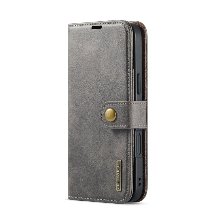 For iPhone 16 Plus DG.MING Crazy Horse Texture Detachable Magnetic Leather Phone Case(Grey) - iPhone 16 Plus Cases by DG.MING | Online Shopping South Africa | PMC Jewellery | Buy Now Pay Later Mobicred