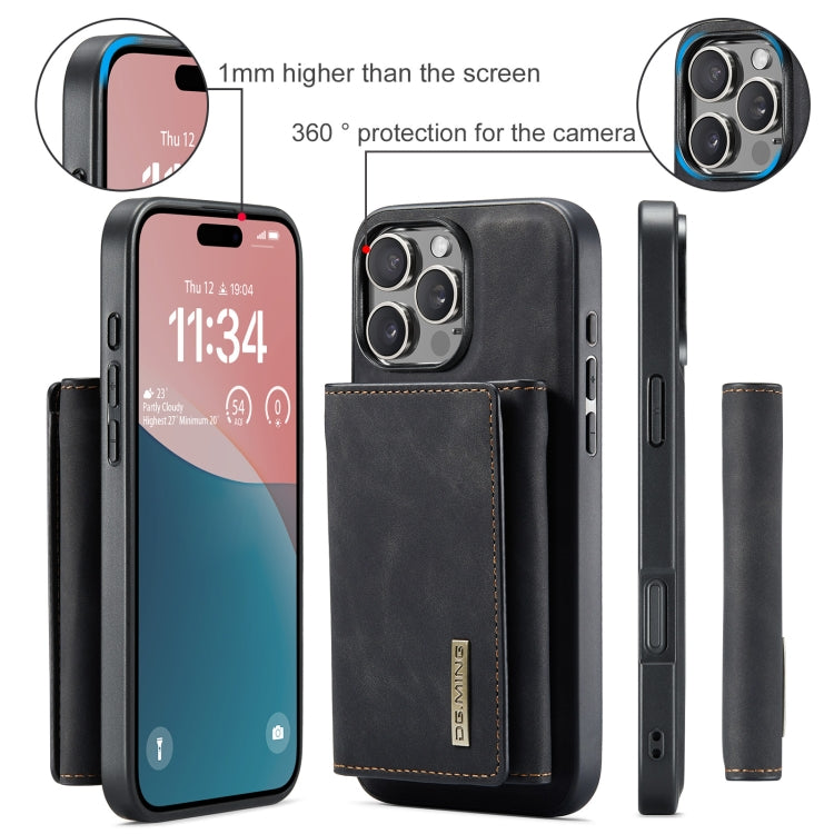 For iPhone 16 Pro Max DG.MING M1 Series 3-Fold Multi Card Wallet Leather Phone Case(Black) - iPhone 16 Pro Max Cases by DG.MING | Online Shopping South Africa | PMC Jewellery | Buy Now Pay Later Mobicred