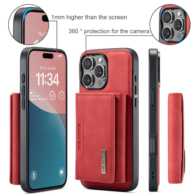 For iPhone 16 Pro Max DG.MING M2 Series 3-Fold Card Bag Wallet Leather Phone Case(Red) - iPhone 16 Pro Max Cases by DG.MING | Online Shopping South Africa | PMC Jewellery | Buy Now Pay Later Mobicred