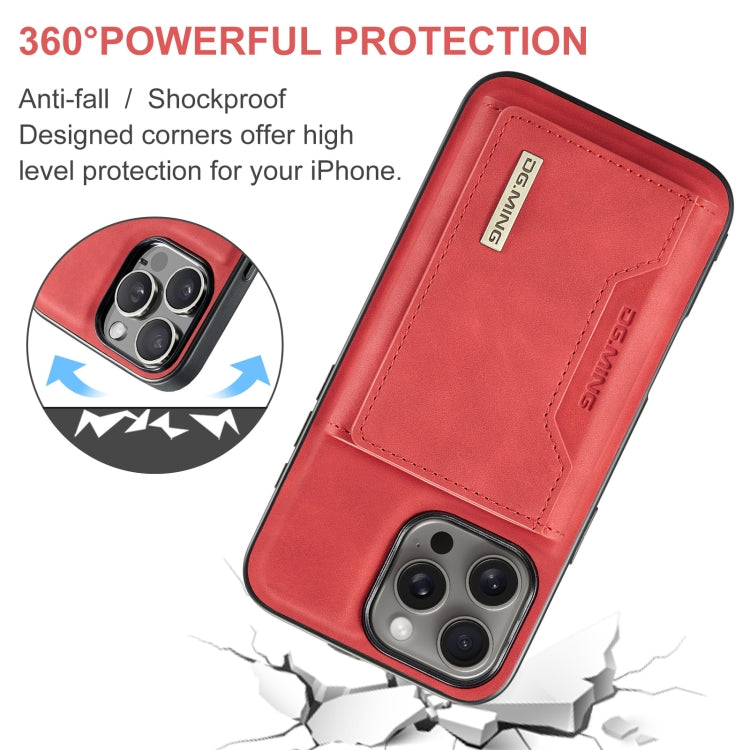 For iPhone 16 Pro DG.MING M2 Series 3-Fold Card Bag Wallet Leather Phone Case(Red) - iPhone 16 Pro Cases by DG.MING | Online Shopping South Africa | PMC Jewellery | Buy Now Pay Later Mobicred