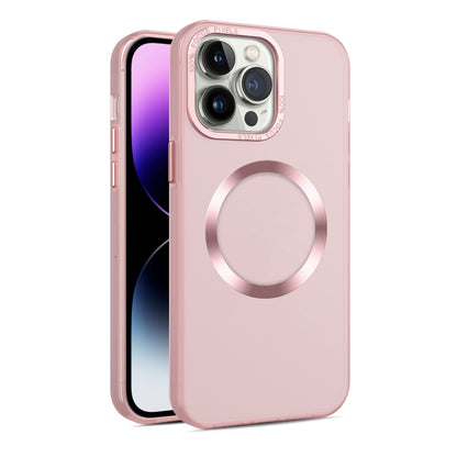 For iPhone 13 Pro CD Texture MagSafe Frosted Translucent Phone Case(Pink) - iPhone 13 Pro Cases by PMC Jewellery | Online Shopping South Africa | PMC Jewellery