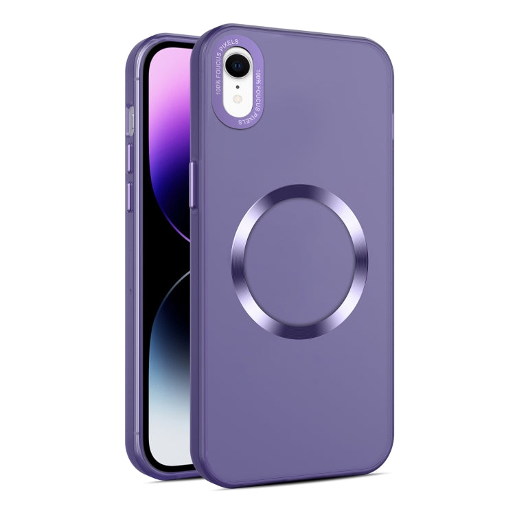 For iPhone XR CD Texture MagSafe Frosted Translucent Phone Case(Dark Purple) - More iPhone Cases by PMC Jewellery | Online Shopping South Africa | PMC Jewellery