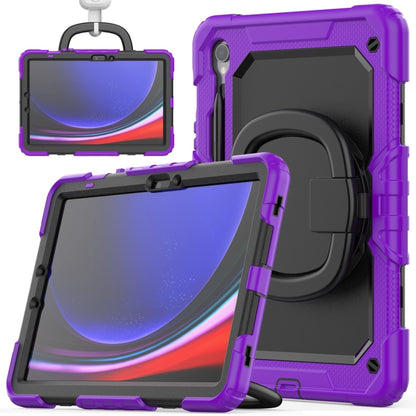 For Samsung Galaxy Tab S9 D Type Silicone Hybrid PC Tablet Case with Handle Holder(Purple) - Galaxy Tab S9 Cases by PMC Jewellery | Online Shopping South Africa | PMC Jewellery | Buy Now Pay Later Mobicred