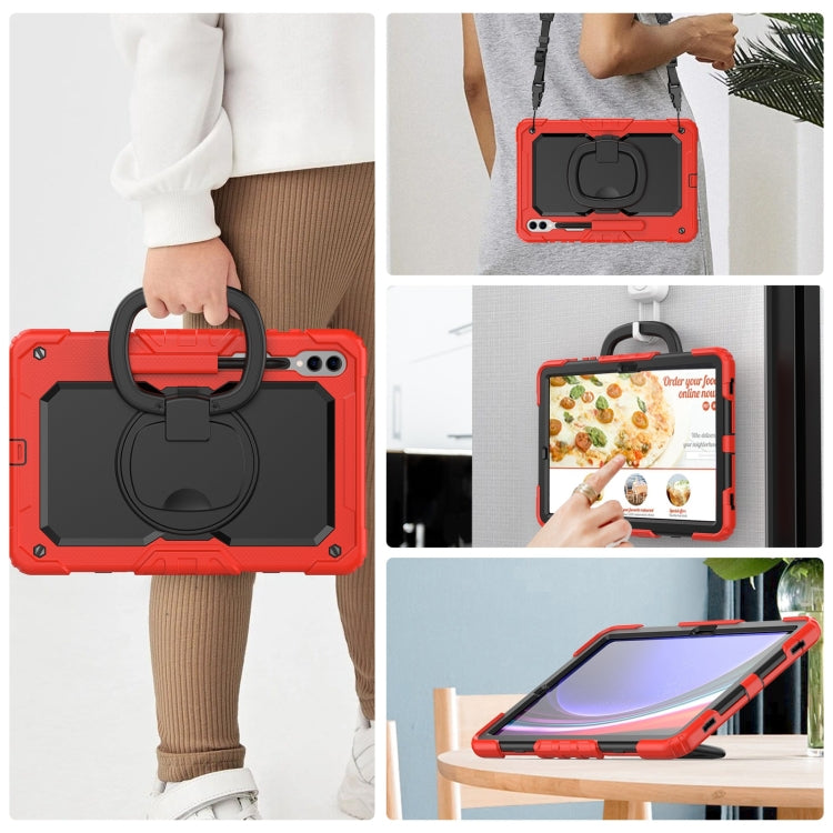 For Samsung Galaxy Tab S9+ / S10+ D Type Silicone Hybrid PC Tablet Case with Handle Holder(Red) - Galaxy Tab S9+ Cases by PMC Jewellery | Online Shopping South Africa | PMC Jewellery | Buy Now Pay Later Mobicred