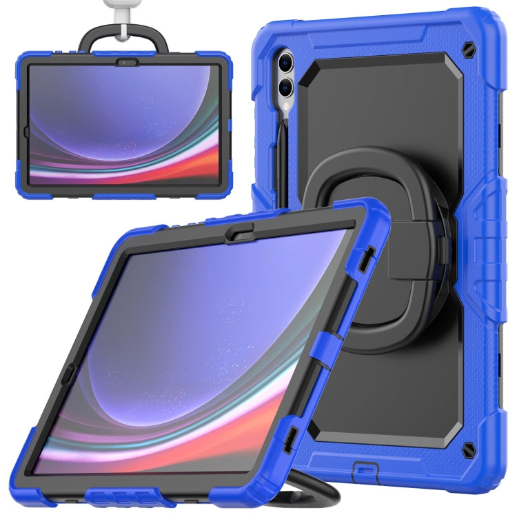 For Samsung Galaxy Tab S9+ / S10+ D Type Silicone Hybrid PC Tablet Case with Handle Holder(Blue) - Galaxy Tab S9+ Cases by PMC Jewellery | Online Shopping South Africa | PMC Jewellery | Buy Now Pay Later Mobicred