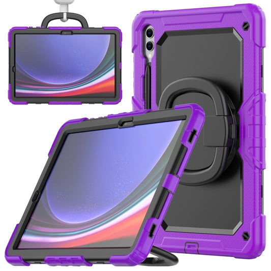 For Samsung Galaxy Tab S9+ / S10+ D Type Silicone Hybrid PC Tablet Case with Handle Holder(Purple) - Galaxy Tab S9+ Cases by PMC Jewellery | Online Shopping South Africa | PMC Jewellery | Buy Now Pay Later Mobicred