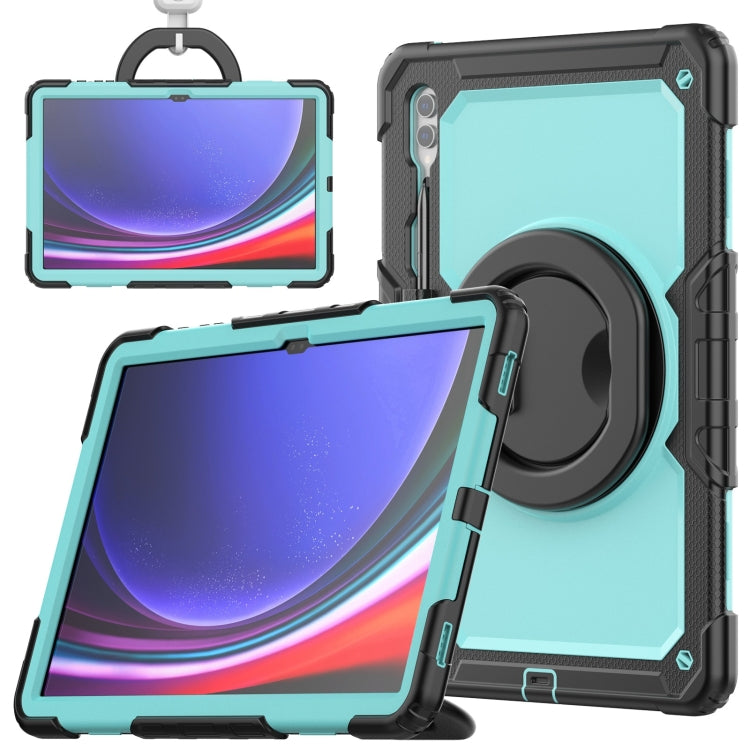 For Samsung Galaxy Tab S10 Ultra D Type Silicone Hybrid PC Tablet Case with Handle Holder(Light Blue PC) - Galaxy Tab S9 Ultra Cases by PMC Jewellery | Online Shopping South Africa | PMC Jewellery | Buy Now Pay Later Mobicred