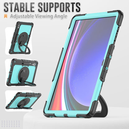 For Samsung Galaxy Tab S10 Ultra D Type Silicone Hybrid PC Tablet Case with Handle Holder(Light Blue PC) - Galaxy Tab S9 Ultra Cases by PMC Jewellery | Online Shopping South Africa | PMC Jewellery | Buy Now Pay Later Mobicred