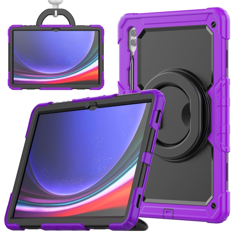 For Samsung Galaxy Tab S10 Ultra D Type Silicone Hybrid PC Tablet Case with Handle Holder(Purple) - Galaxy Tab S9 Ultra Cases by PMC Jewellery | Online Shopping South Africa | PMC Jewellery | Buy Now Pay Later Mobicred