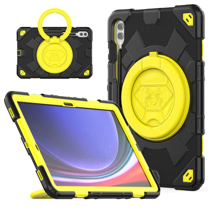 For Samsung Galaxy Tab S9+ / S10+ Spider Rotation Handle Silicone Hybrid PC Tablet Case(Black Yellow) - Galaxy Tab S9+ Cases by PMC Jewellery | Online Shopping South Africa | PMC Jewellery | Buy Now Pay Later Mobicred