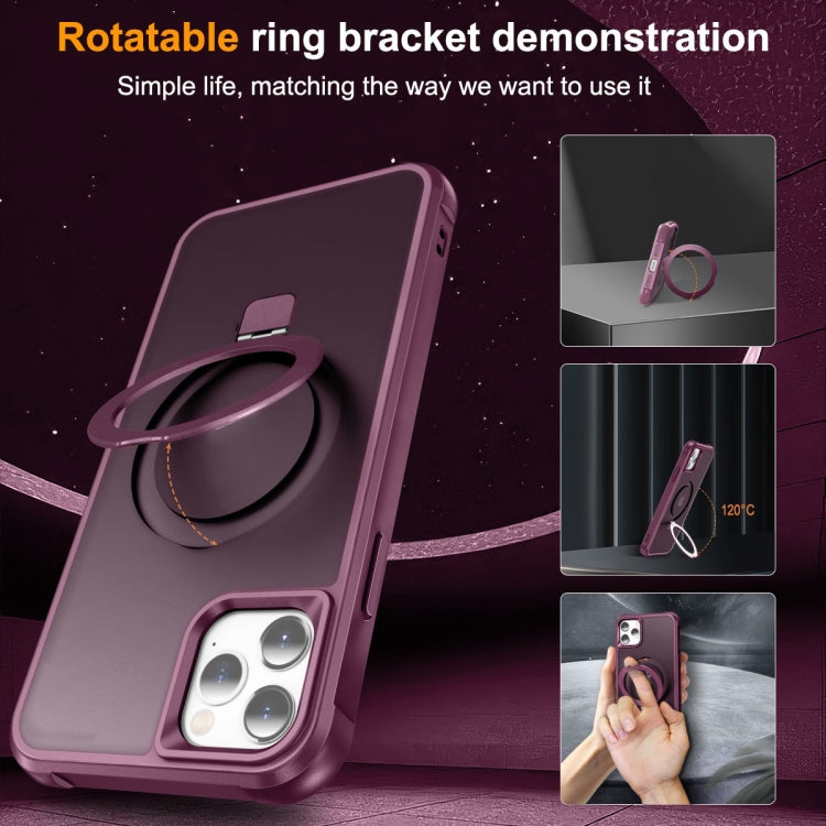 For iPhone 11 Pro Max MagSafe Magnetic Holder Phone Case(Wine Red) - iPhone 11 Pro Max Cases by PMC Jewellery | Online Shopping South Africa | PMC Jewellery