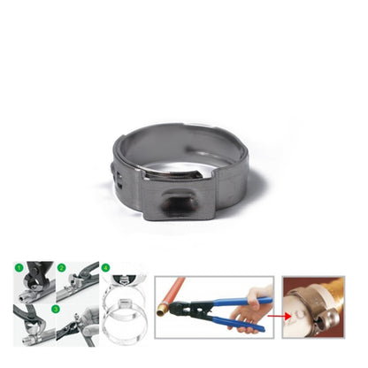 130 PCS Adjustable Single Ear Plus Stainless Steel Hydraulic Hose Clamps O-Clips Pipe Fuel Air with Ear Clamp Pincer Inside Diameter Range: 5.8-21mm - Booster Cable & Clip by PMC Jewellery | Online Shopping South Africa | PMC Jewellery | Buy Now Pay Later Mobicred