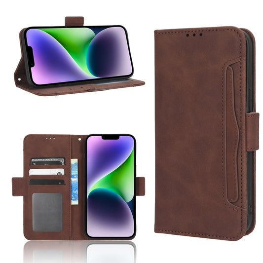 For iPhone 16 Pro Skin Feel Calf Texture Card Slots Leather Phone Case(Brown) - iPhone 16 Pro Cases by PMC Jewellery | Online Shopping South Africa | PMC Jewellery | Buy Now Pay Later Mobicred