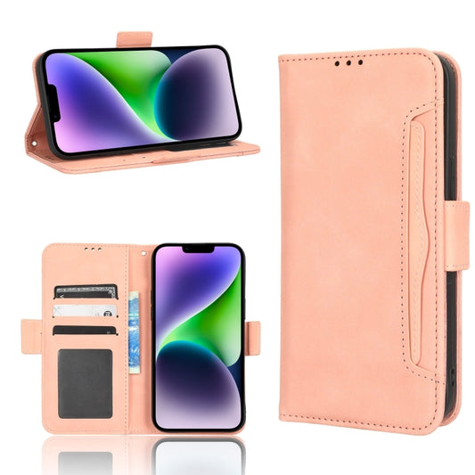 For iPhone 16 Skin Feel Calf Texture Card Slots Leather Phone Case(Pink) - iPhone 16 Cases by PMC Jewellery | Online Shopping South Africa | PMC Jewellery | Buy Now Pay Later Mobicred