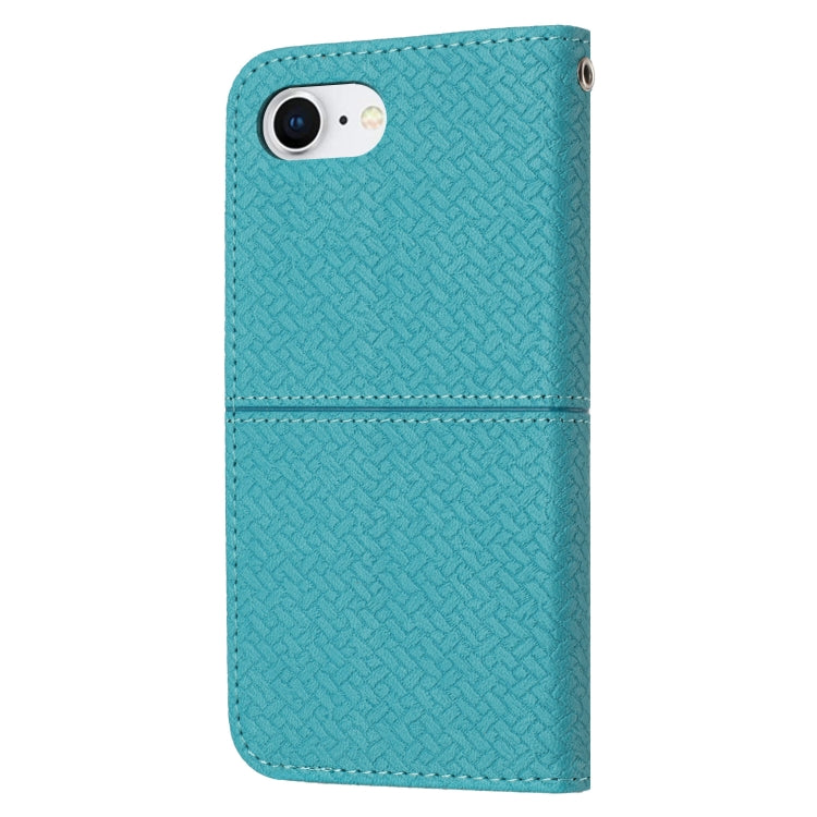 For iPhone SE 2024 Woven Texture Stitching Magnetic Leather Phone Case(Blue) - More iPhone Cases by PMC Jewellery | Online Shopping South Africa | PMC Jewellery | Buy Now Pay Later Mobicred