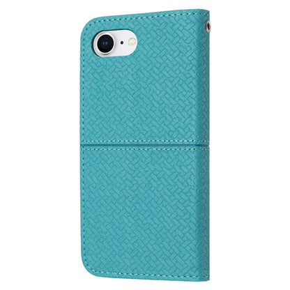 For iPhone SE 2024 Woven Texture Stitching Magnetic Leather Phone Case(Blue) - More iPhone Cases by PMC Jewellery | Online Shopping South Africa | PMC Jewellery | Buy Now Pay Later Mobicred