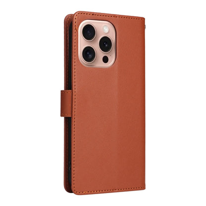 For iPhone 16 Pro Max Multifunctional Horizontal Flip Leather Phone Case with Three Card Slots(Brown) - iPhone 16 Pro Max Cases by PMC Jewellery | Online Shopping South Africa | PMC Jewellery | Buy Now Pay Later Mobicred