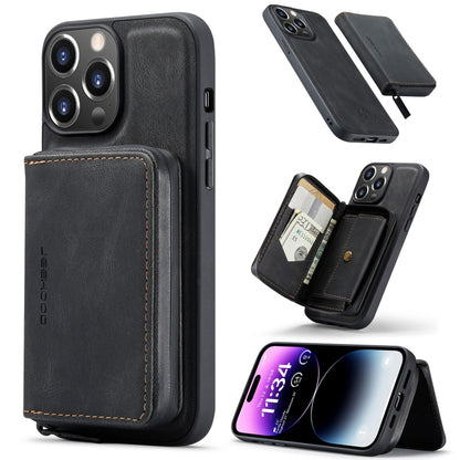 For iPhone 15 Pro Max JEEHOOD Magnetic Zipper Wallet Leather Phone Case(Black) - iPhone 15 Pro Max Cases by JEEHOOD | Online Shopping South Africa | PMC Jewellery | Buy Now Pay Later Mobicred