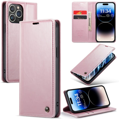 For iPhone 15 Pro Max CaseMe 003 Crazy Horse Texture Leather Phone Case(Rose Gold) - iPhone 15 Pro Max Cases by CaseMe | Online Shopping South Africa | PMC Jewellery | Buy Now Pay Later Mobicred