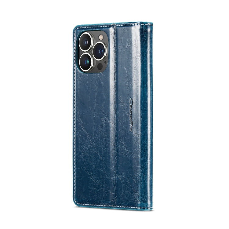 For iPhone 15 Pro CaseMe 003 Crazy Horse Texture Leather Phone Case(Blue) - iPhone 15 Pro Cases by CaseMe | Online Shopping South Africa | PMC Jewellery | Buy Now Pay Later Mobicred