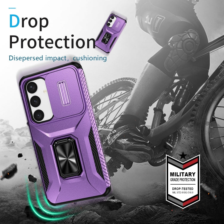 For Samsung Galaxy S24 5G / S25 5G Sliding Camshield Holder Phone Case(Purple) - Galaxy S24 5G Cases by PMC Jewellery | Online Shopping South Africa | PMC Jewellery | Buy Now Pay Later Mobicred