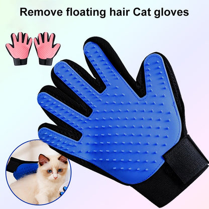 Rubber Cat Grooming Gloves Pet Cleaning Hair Brushes Bathing Supplies, Spec:Left-Blue - Brushes & Combs by PMC Jewellery | Online Shopping South Africa | PMC Jewellery