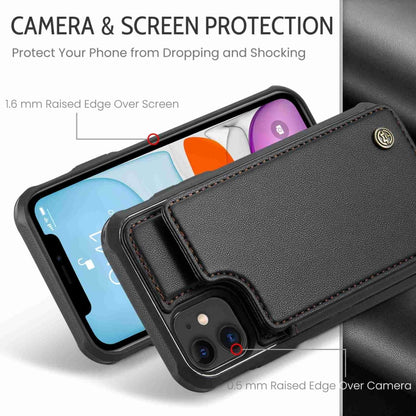 For iPhone 11 CaseMe C22 Card Slots Holder RFID Anti-theft Phone Case(Black) - iPhone 11 Cases by CaseMe | Online Shopping South Africa | PMC Jewellery | Buy Now Pay Later Mobicred