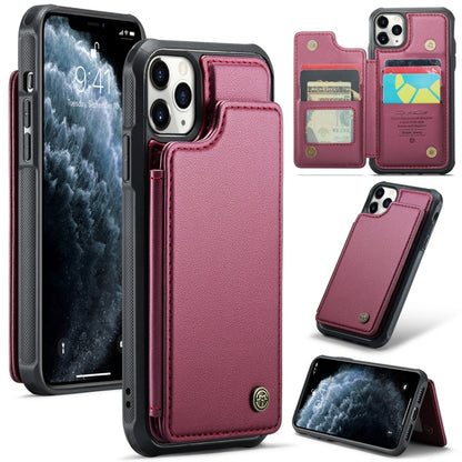 For iPhone 11 Pro Max CaseMe C22 Card Slots Holder RFID Anti-theft Phone Case(Wine Red) - iPhone 11 Pro Max Cases by CaseMe | Online Shopping South Africa | PMC Jewellery | Buy Now Pay Later Mobicred