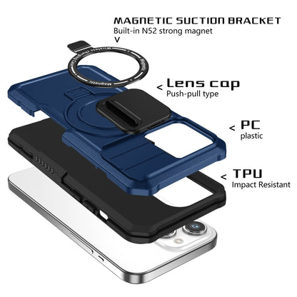 For iPhone 15 Pro Max Sliding Camshield Magsafe Holder TPU Hybrid PC Phone Case(Royal Blue) - iPhone 15 Pro Max Cases by PMC Jewellery | Online Shopping South Africa | PMC Jewellery